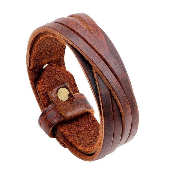 Jomide Heren armband Imitatieleer - Bruin