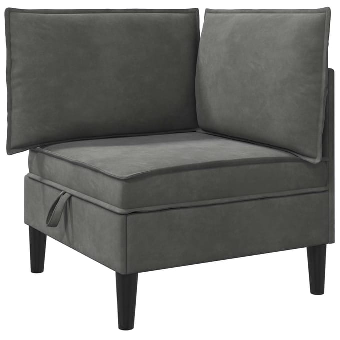 vidaXL - Sofa - met - opslag - Donkergrijs - Fluweel