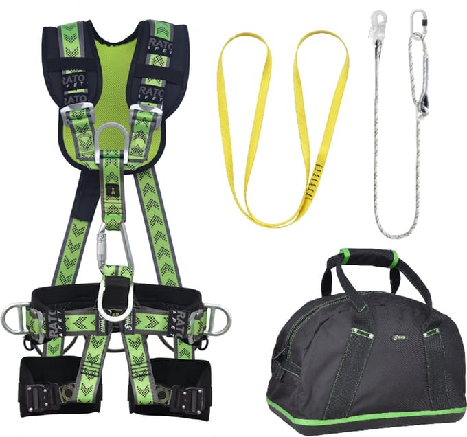 Kratos complete set valbeveiliging comfort-plus - Werkpositielijn 2m - Ankerstrop - Maat M-L