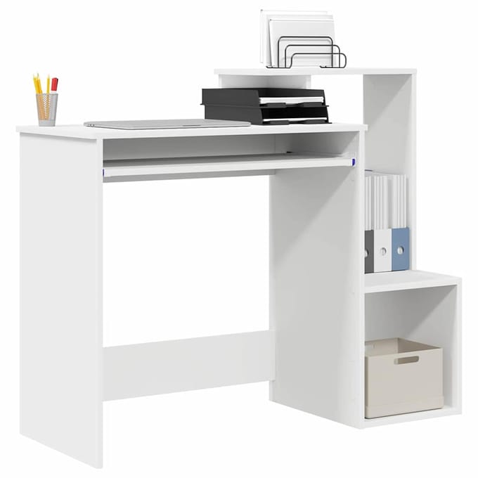 vidaXL - Bureau - Wit - 106 - x - 41 - x - 88.5 - cm - Bewerkt - hout
