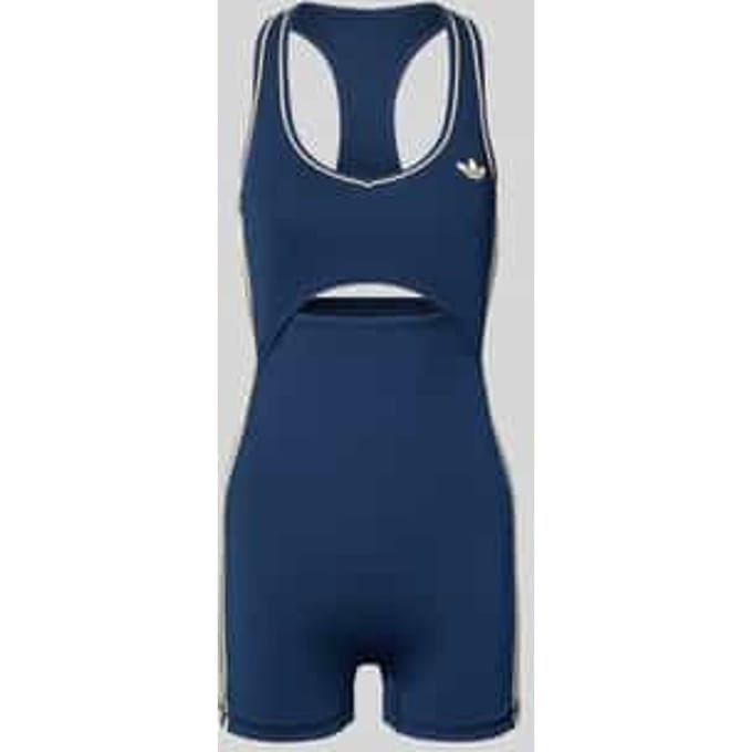 Slim Fit sport-jumpsuit met contrasterende strepen