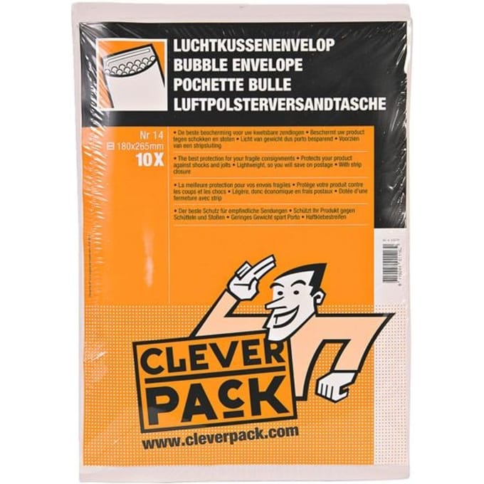 Envelop CleverPack luchtkussen nr14 - 180x265mm wit - 10 stuks