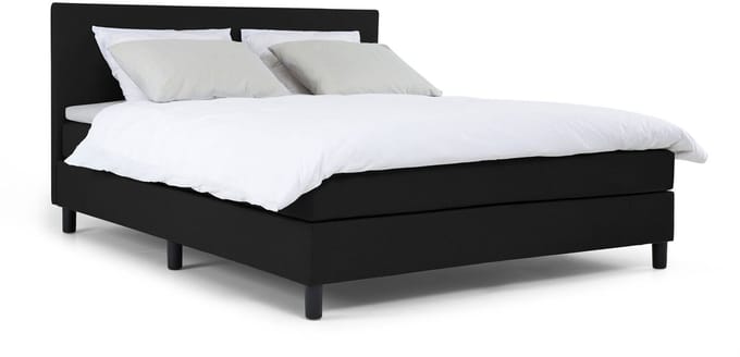 Maxi Owen Boxspring 120x200 cm - Gestoffeerde Boxspring met Matras - Bed - Zwart - Tweepersoonsbed