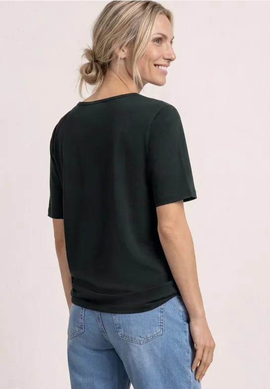 Shirt met ronde hals en artwork van bladeren