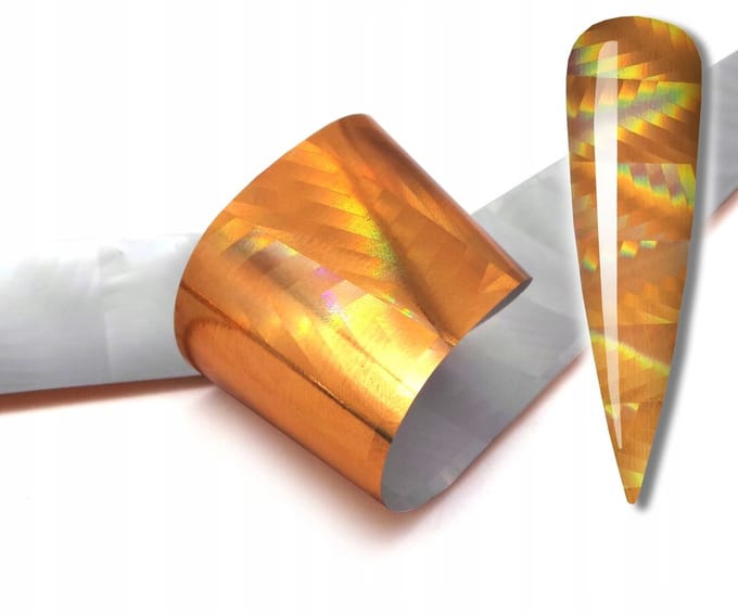 Frezarkowo - Folie Transfer - Holografisch - Gouden Zigzag - 100x2,5cm