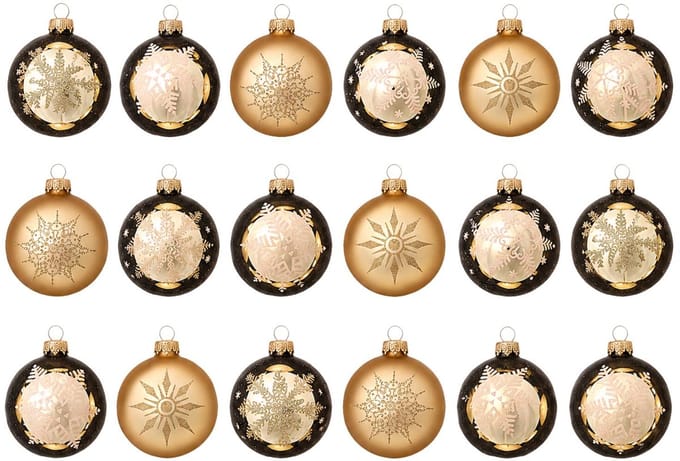 Krebs Kerstballen - 18x - goud - gedecoreerd - glas - 7 cm - Luxe kerstversiering