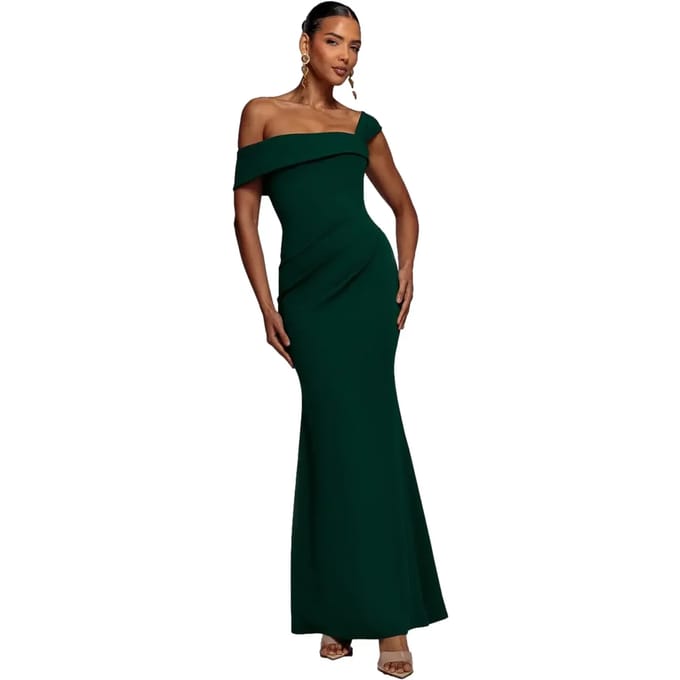 Damesjurk off-the-shoulder Goddiva Maxi