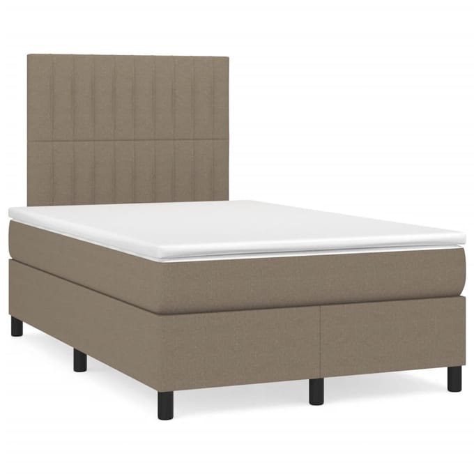 vidaXL - Boxspring - met - matras - stof - taupe - 120x190 - cm