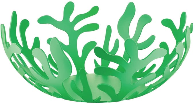 ESI01/25GR Mediterraneo Fruitstandaard design, staal met epoxyhars, groen, Ø 25 cm