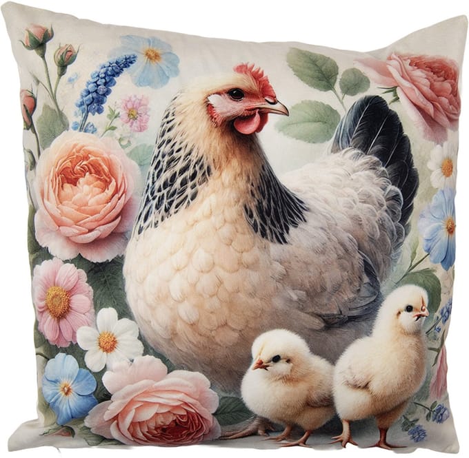 Clayre & Eef Kussenhoes 45x45 cm Beige Polyester