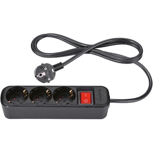 TRONIC Stekkerdoos, 3-voudig (Zwart)
