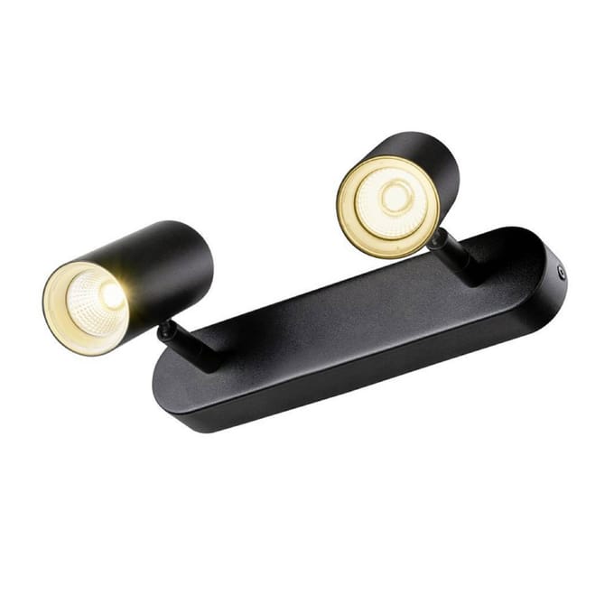 SLV LED plafondspot Noblo, zwart, 2.700 K, lengte 24 cm