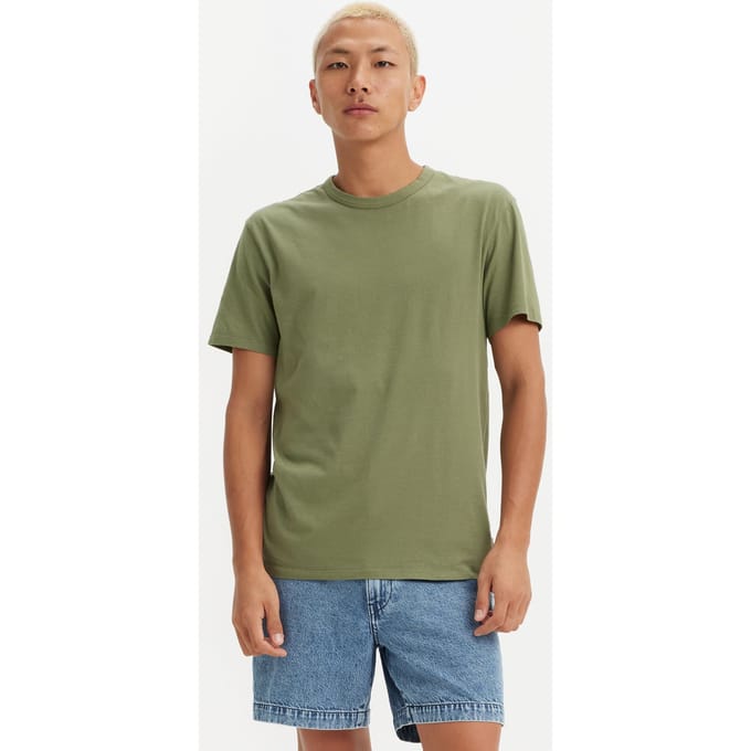 Levi's Premium Slim Fit Tee Garment Dye Moss Olive Taglia: S | Magliette basic Outlet | Uomo | Verde