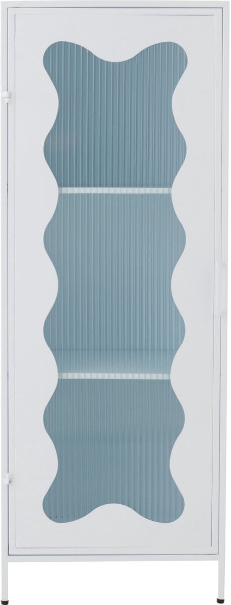 J-Line decoratie Kast - polyresin - ijzer/glas - wit