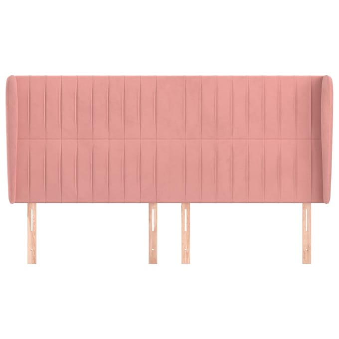 vidaXL - Hoofdbord - met - randen - 203x23x118/128 - cm - fluweel - roze