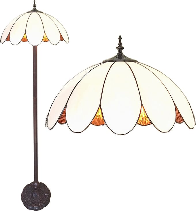 Lumilamp Tiffany Vloerlamp Ø 46x166 cm Wit Polyresin
