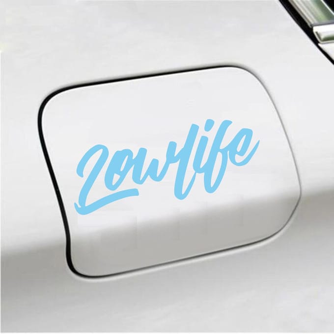 Bumpersticker - Lowlife - 6,4 X 16,8 - Licht Blauw