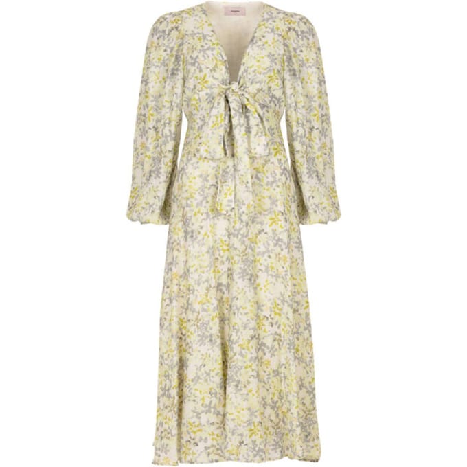 Freebird Wv-vis-poly-flower-26-1 Dames - Jurk - Creme - Maat M