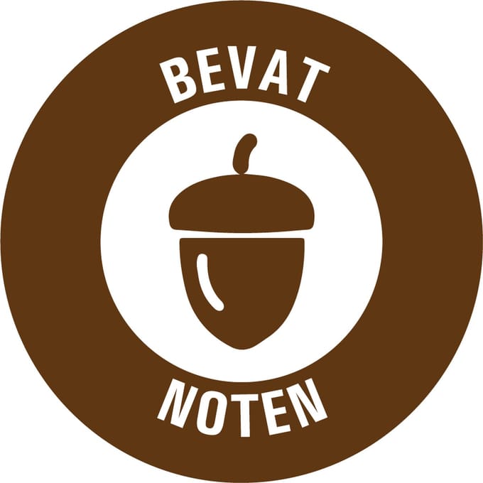 Bevat noten allergenen sticker op rol 40 mm - 580 per rol