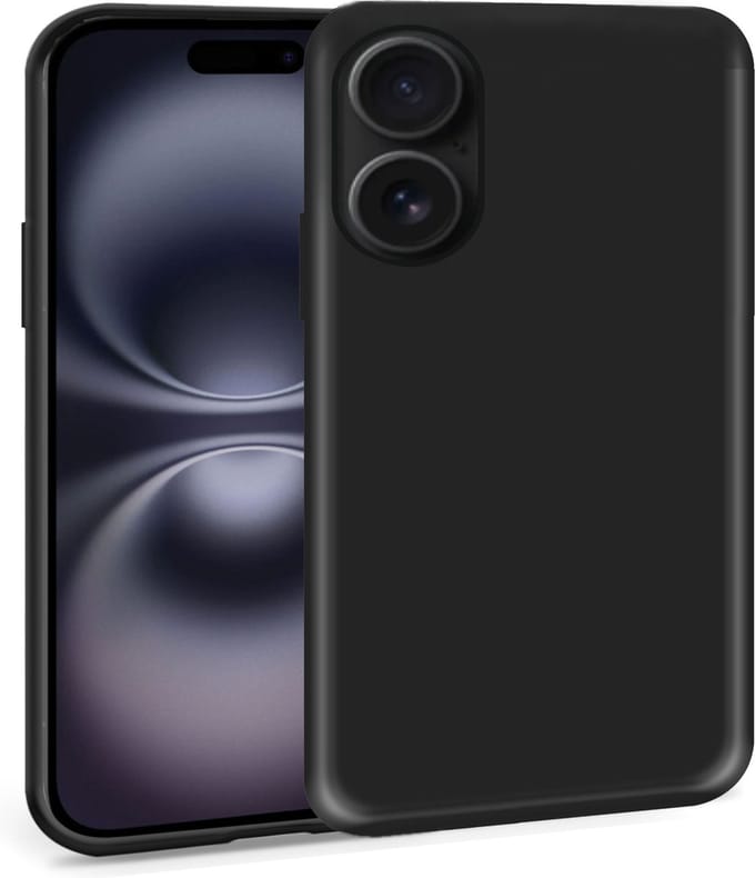 Geschikt voor Apple iPhone 16 Plus - Hoesje - Suède Back Cover Case Zwart