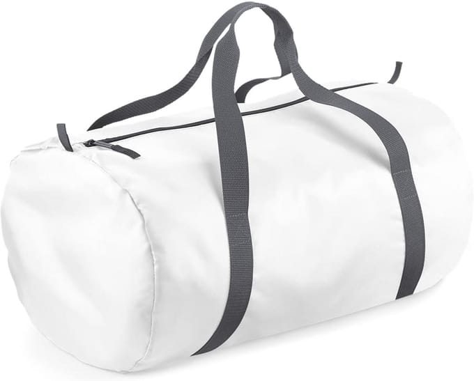 BagBase Unisex's BG150WHIT Package Road Barrel Bag, White, Medium