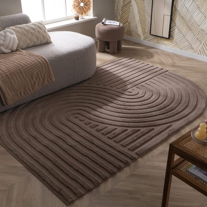 FRAAI Organisch Vloerkleed - Flowy Arch Taupe | Wasbaar - 120x170cm