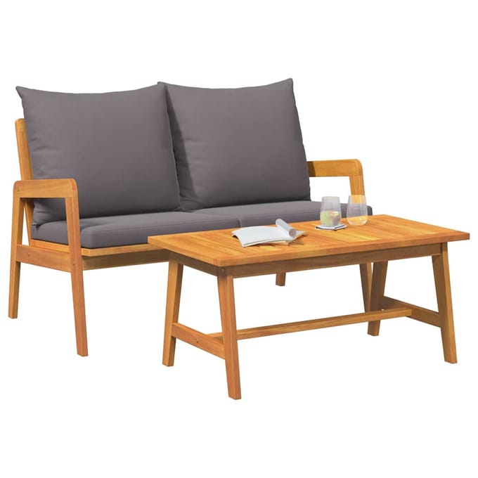 vidaXL - 2 - st - Bistroset - Massief - Acacia - Hout - Olie - Natuurlijk