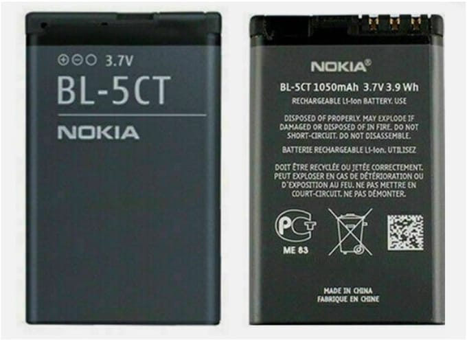 BL-5CT Nokia Accu Li-Ion 1050 mAh Bulk