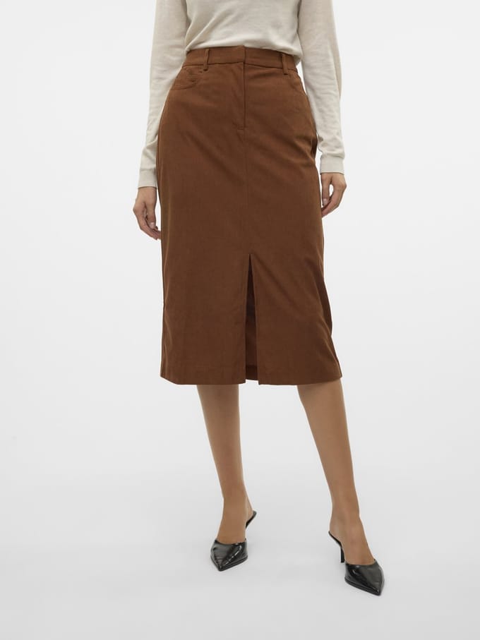 Vero Moda Rok VMVILJA Corduroy High waist Midi-rok