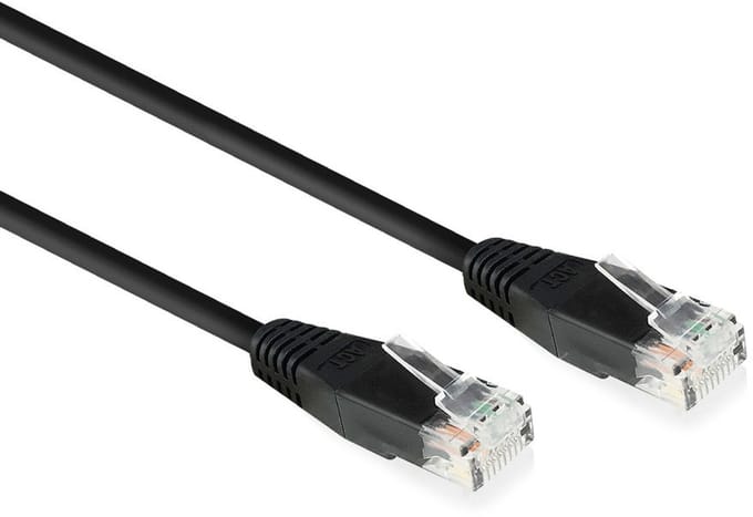ACT Zwart 15,0 meter U/UTP CAT6 netwerkkabel met RJ45 connectoren AC4015
