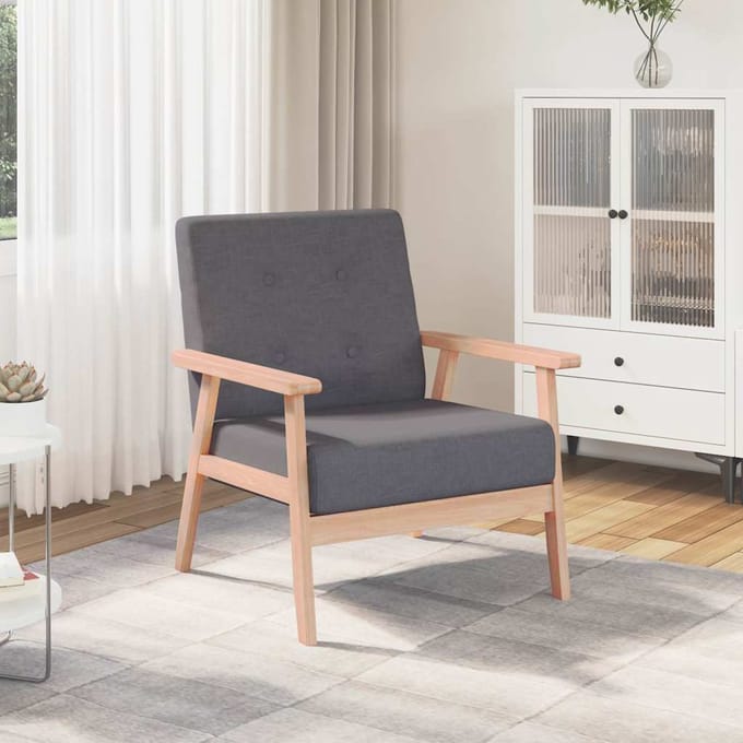 vidaXL - Fauteuil - stof - donkergrijs