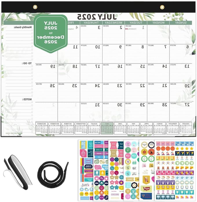 Bureaukalender - Maandplanner Dagelijkse planner - Planning Maken - Met Plastic Cover - 17 x 305 cm - Groen