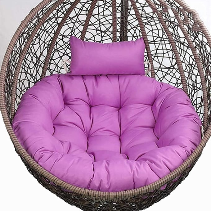 Hangend Zitkussen - Mand Kussen - Buiten Ontspannen - Extra Dikke Vulling - 105cm Diameter - Paars