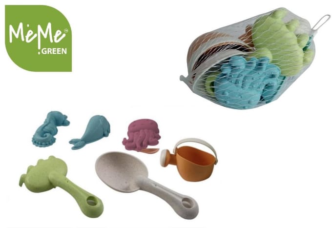 MeMe strand speelgoed Green Tiny Strand Set 6-delig voor kinderen.