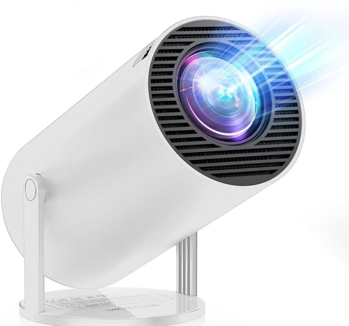 TIM® Draagbare beamer - Beamer - Projector - Mini Beamer - Wit - 10cm x 10cm x 15cm