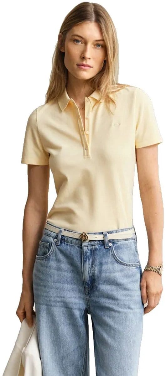 Gant 4201535 T-shirt Met Korte Mouwen Beige,Geel M Vrouw