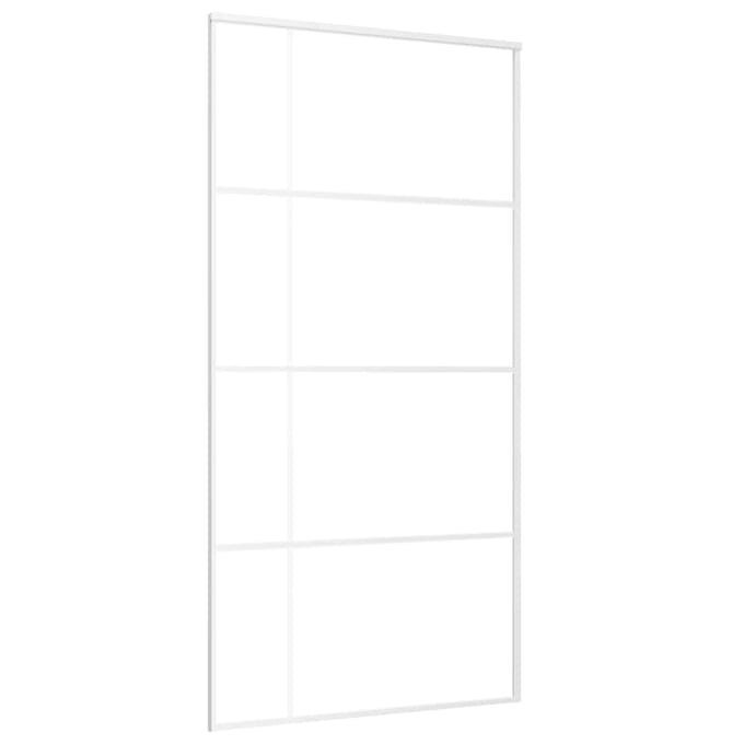 vidaXL - Schuifdeur - 102,5x205 - cm - mat - ESG-glas - en - aluminium - wit