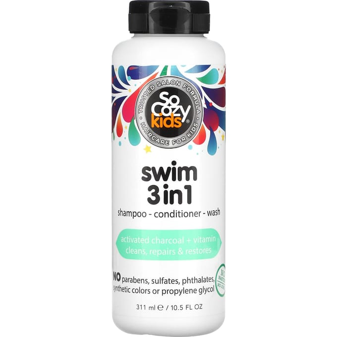 SoCozy, Kinderen, Zwem 3-in-1, Shampoo - Conditioner - Wasgel, 10,5 fl oz (311 ml) white