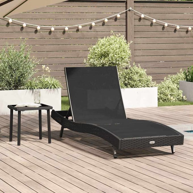 vidaXL - Ligstoel - 2 - st - poly - rattan - Zwart