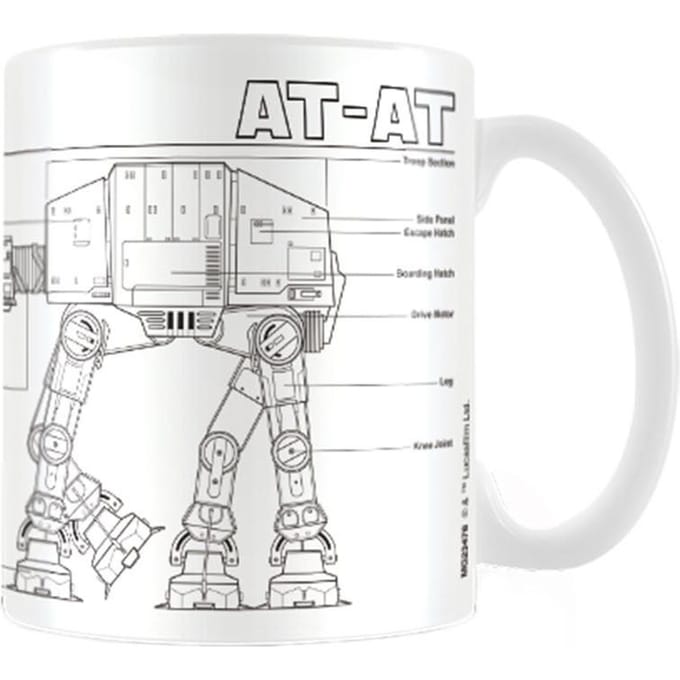 Star Wars AT-AT schets mok (Wit/zwart)