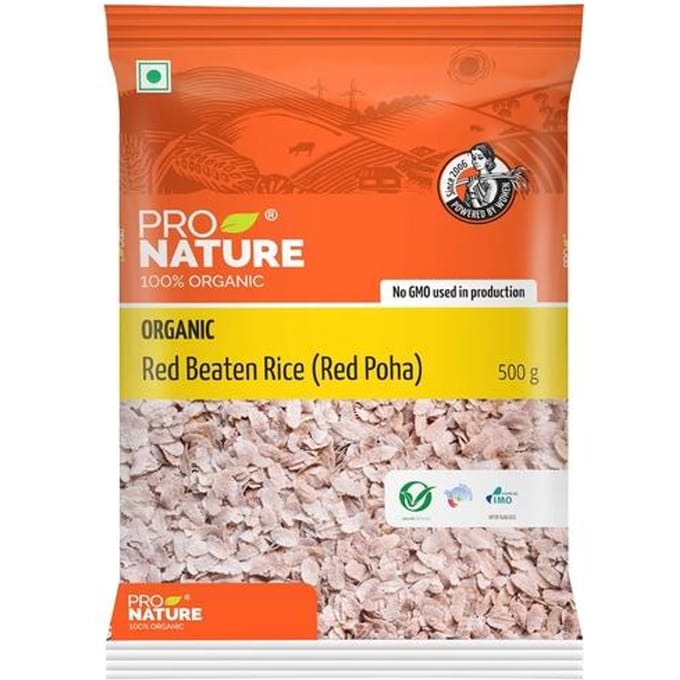 Pro Nature Organic 100% Biologische Rode Gepofte Rijst (Redpoha)500 Gram yellow