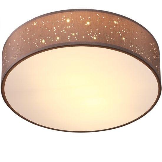 Plafondlamp – Sterrenhemel – Rond - Ø 38cm – 40 Watt - Stof -Grijs