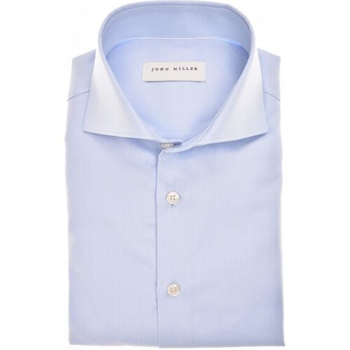 John Miller Overhemd Luxury Solid Color Cotton Non-Iron Licht Blauw / male
