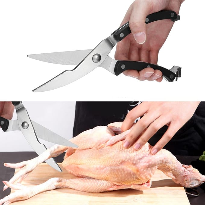 Multifunctionele Keukenschaar Voedselschaar Snijder voor Visgraat Kipvlees Gevogelte white