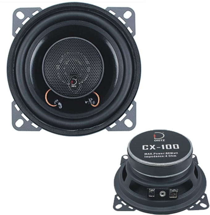 Dietz 2-Way Coax-Speaker-Set 100mm, 4 inch, 80W