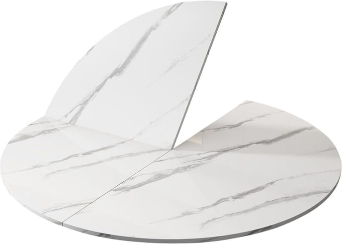 Rond Tafelblad - Opvouwbaar Blad - Extra Ruimte - Ruimtebesparend Ontwerp - 140 cm Diameter - Wit