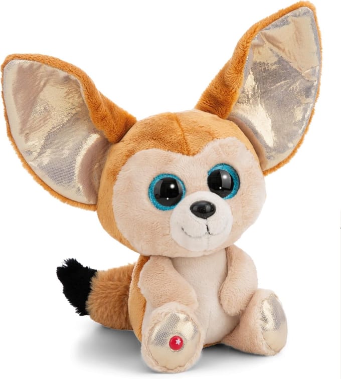 Pluche Vos - Zacht Knuffeldier - Knuffelen en Spelen - Grote Glitterogen - 25cm - Bruin