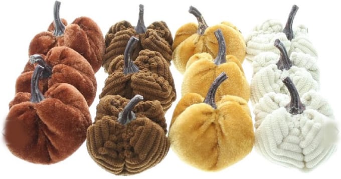 Set van 12 kleine decoratieve pompoenen - herfstdecoratie