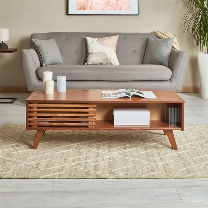 Salontafel SEAN met 2 vakken - kastanje