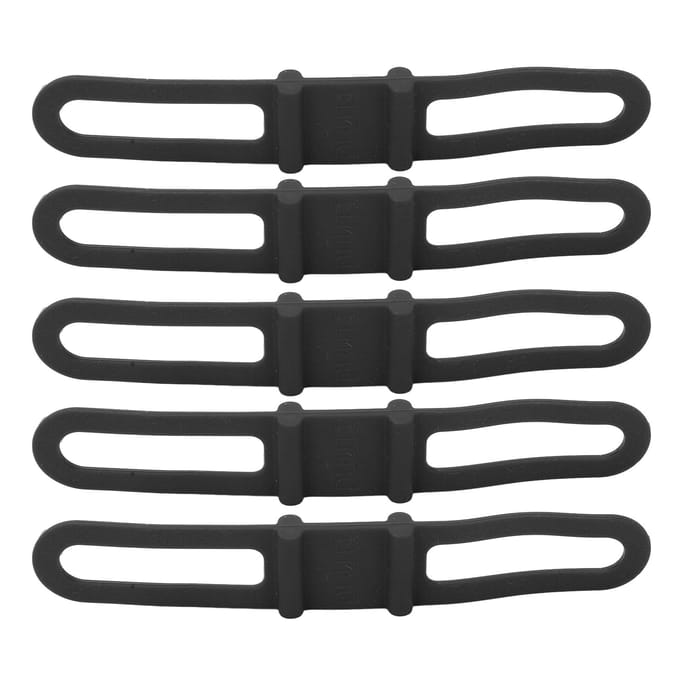 DUUTI 5pcs Bande Silicone Vélo Cyclisme Lampe Torche Guidon Support Support Sangles de Vélo Multiusage pour RoulerNoir noir